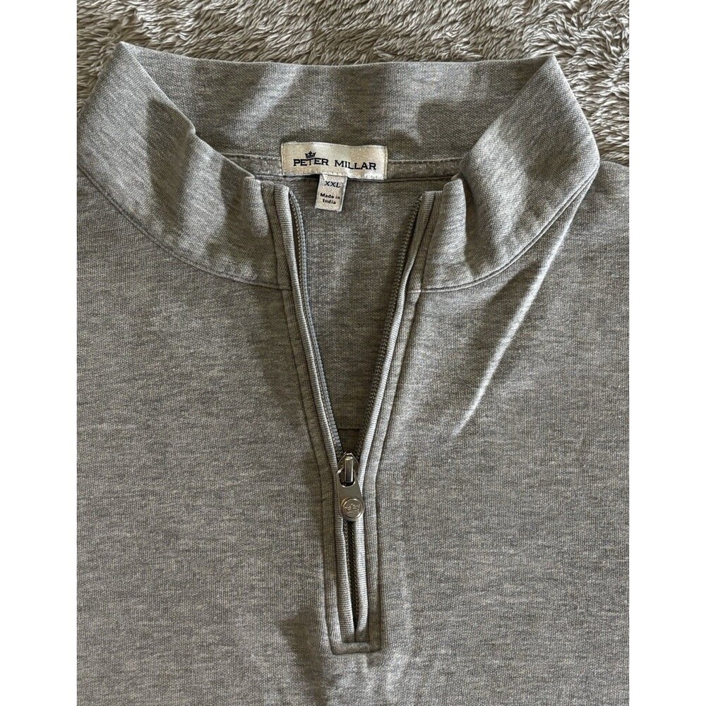 Peter Millar Men's Gray 1/4 Zip Pullover shirt Performance Golf XXLarge